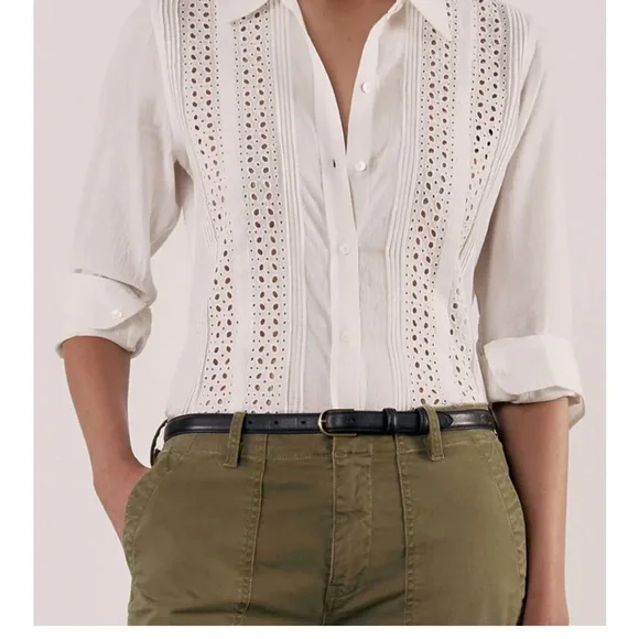 Nili Loton Ivory Tara Button Down Shirt - Picture 2 of 11